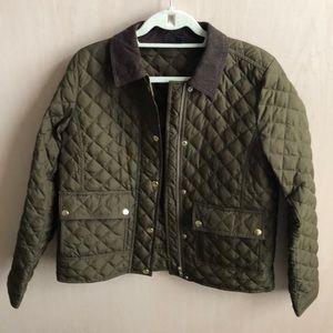 Jcrew green quilted jacket